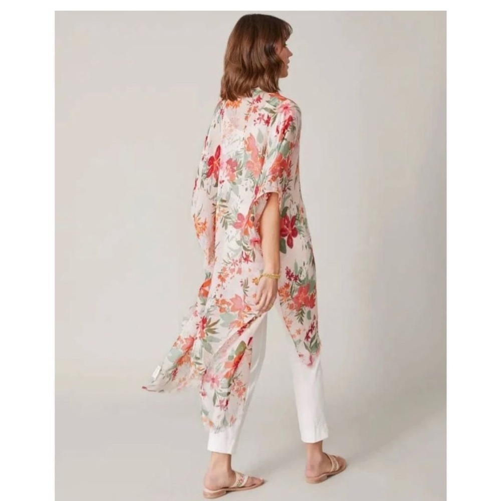 Spartina 449 Daufuskie Island Kimono Alljoy Landing Sand OS pink floral Wrap